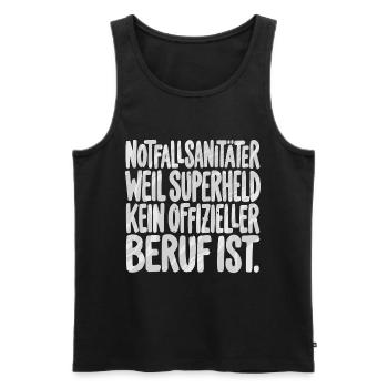 Notfallsanitäter weil superheld kein offizieller - Männer Premium Bio Tank Top - Schwarz - Vorne - Michal (187cm)