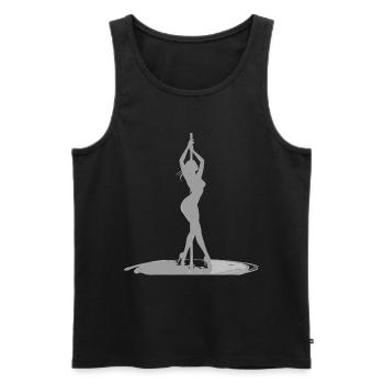Pole Dance Silhouette Woman in High Heels Design - Men's Premium Organic Tank Top - black - Front - AI Model Male 178 light (178cm)