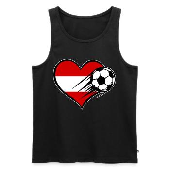 Austria Flag Football with Heart - Men's Premium Organic Tank Top - black - Front - Michal (187cm)