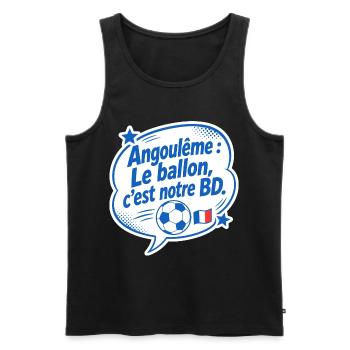 Angoulême BD Foot - Männer Premium Bio Tank Top - Schwarz - Vorne - Michal (187cm)