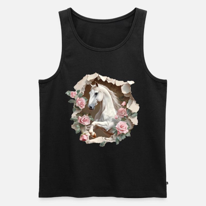 Pferd - Männer Premium Bio Tank Top - Schwarz