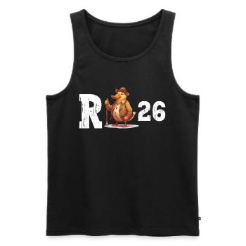 Pension 2026 Duck Pensioner Retired Funny - Men's Premium Organic Tank Top - black - Front - Michal (187cm)