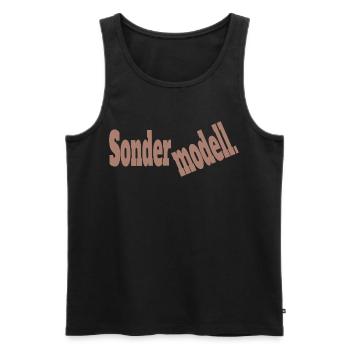 S O N D E R M O D E L L – Chaos mit System - Männer Premium Bio Tank Top - Schwarz - Vorne - Michal (187cm)