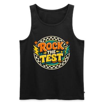 Rock The Test Motivationsschule | Gift Review Pro - Männer Premium Bio Tank Top - Schwarz - Vorne - AI Model Male 178 light (178cm)