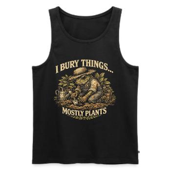 Froschgarten Humor Gärtnerpflanze - Männer Premium Bio Tank Top - Schwarz - Vorne - Michal (187cm)