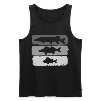 Hecht Zander Barsch - Männer Premium Bio Tank Top - Schwarz - Vorne - AI Model Male 178 light (178cm)