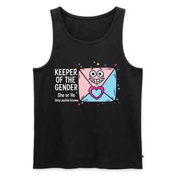 Révélation du sexe : Gardien du genre - Débardeur bio Premium Homme - noir - Devant - AI Model Male 178 light (178cm)