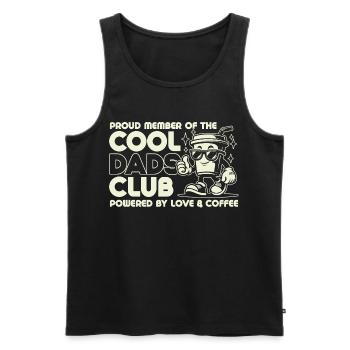 Club des papas cool - Cadeau de fête des pères papa papa - Débardeur bio Premium Homme - noir - Devant - Michal (187cm)