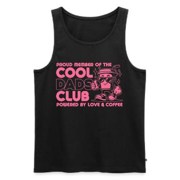 Club des papas cool - Cadeau de fête des pères papa papa - Débardeur bio Premium Homme - noir - Devant - Michal (187cm)