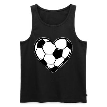Herzball Fußball-Liebe - Männer Premium Bio Tank Top - Schwarz - Vorne - AI Model Male 178 light (178cm)