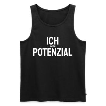 Potenzial – Minimalistisches trauriges Meme Design - Männer Premium Bio Tank Top - Schwarz - Vorne - AI Model Male 178 light (178cm)