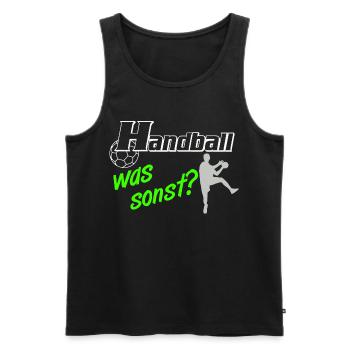 Handball Was Sonst Silhouetten - Männer Premium Bio Tank Top - Schwarz - Vorne - Michal (187cm)