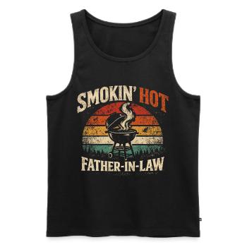 Smokin Hot Schwiegervater-Barbecue | Humor-Geschenk - Männer Premium Bio Tank Top - Schwarz - Vorne - Michal (187cm)