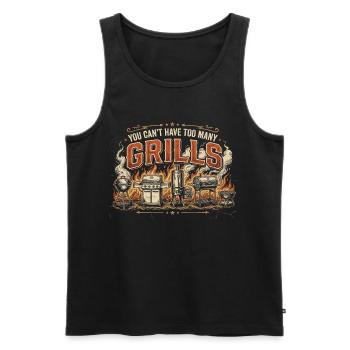 Barbecue Humour Papa Grillades Été Cadeau - Débardeur bio Premium Homme - noir - Devant - Michal (187cm)