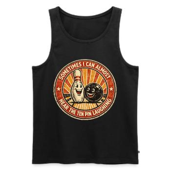 Bowling-Humor Sport-Strike-Spieler Lustiges Geschenk - Männer Premium Bio Tank Top - Schwarz - Vorne - AI Model Male 178 light (178cm)