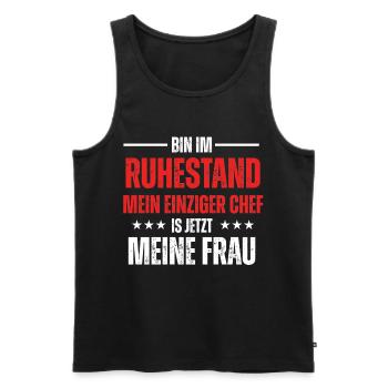 bin im ruhestand, mein einziger chef is jetzt mein - Men's Premium Organic Tank Top - black - Front - Michal (187cm)