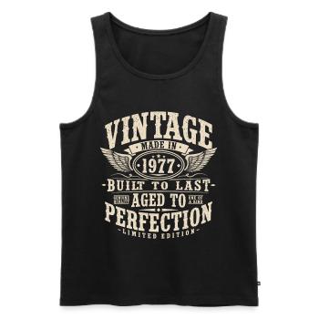 Vintage 1977 Vintage Cadeau d’anniversaire rétro - Débardeur bio Premium Homme - noir - Devant - Michal (187cm)