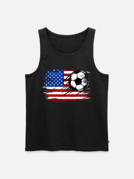 Football drapeau américain utilisé - Débardeur bio Premium Homme - noir