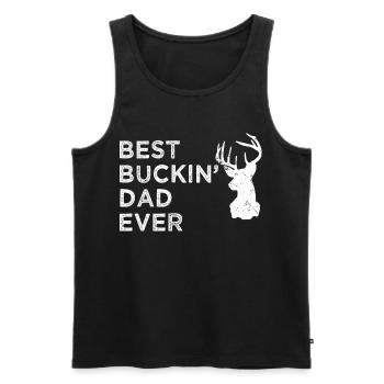 Bester Hirschvater aller Zeiten lustiger Landjagdvater - Männer Premium Bio Tank Top - Schwarz - Vorne - Michal (187cm)