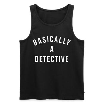 Grundsätzlich Detektiv Wortwitz - Männer Premium Bio Tank Top - Schwarz - Vorne - AI Model Male 178 light (178cm)