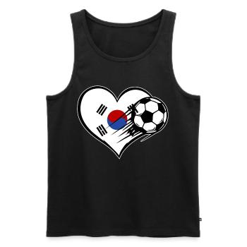 Football drapeau sud-coréen avec cœur - Débardeur bio Premium Homme - noir - Devant - AI Model Male 178 light (178cm)