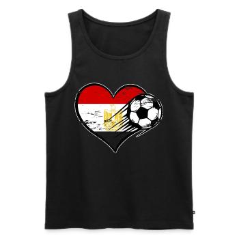 Ägypten Flagge Fußball mit Herz used - Männer Premium Bio Tank Top - Schwarz - Vorne - Michal (187cm)