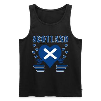 Scotland Heart - Männer Premium Bio Tank Top - Schwarz - Vorne - AI Model Male 178 light (178cm)