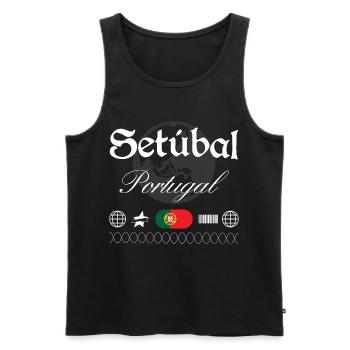 Setúbal Portugal Streetwear Reise Souvenir - Männer Premium Bio Tank Top - Schwarz - Vorne - Michal (187cm)