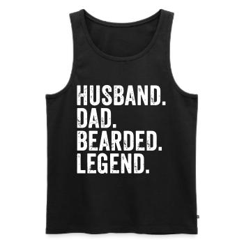 Gift for bearded husbands and bearded dads - Men's Premium Organic Tank Top - black - Front - AI Model Male 178 light (178cm)