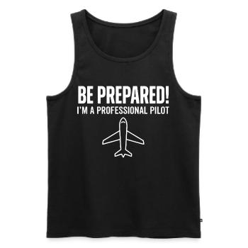 Be prepared pilot - Men's Premium Organic Tank Top - black - Front - AI Model Male 178 light (178cm)
