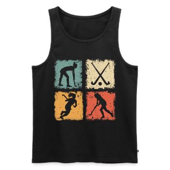 Hockey Field Hockey Retro Graphic For Women Girls - Men's Premium Organic Tank Top - black - Front - Michal (187cm)