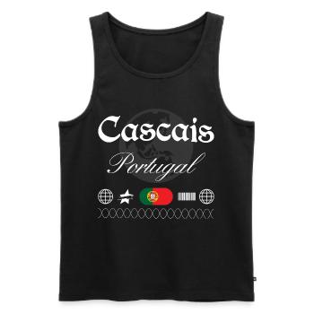 Cascais Portugal Streetwear Reise Souvenir - Männer Premium Bio Tank Top - Schwarz - Vorne - Michal (187cm)