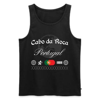 Cabo da Roca Portugal Streetwear Reise Souvenir - Männer Premium Bio Tank Top - Schwarz - Vorne - Michal (187cm)