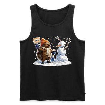 Echidna as snow artist - Men's Premium Organic Tank Top - black - Front - AI Model Male 178 light (178cm)