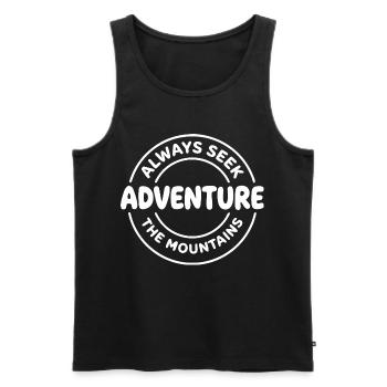 Berg Wandern Spruch - Männer Premium Bio Tank Top - Schwarz - Vorne - AI Model Male 178 light (178cm)