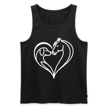 Herz Pferd Hund - Männer Premium Bio Tank Top - Schwarz - Vorne - AI Model Male 178 light (178cm)