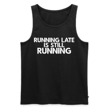 Running Late Is Still Running - Débardeur bio Premium Homme - noir - Devant - AI Model Male 178 light (178cm)