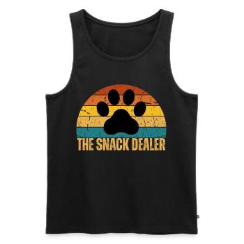 Marchand de snacks Retro Paw - Débardeur bio Premium Homme - noir - Devant - Michal (187cm)