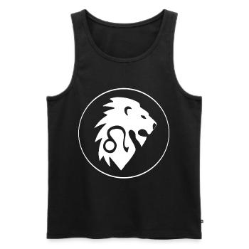 Signe astrologique du lion (blanc) - Débardeur bio Premium Homme - noir - Devant - AI Model Male 178 light (178cm)