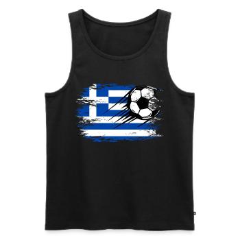 Flag football grec utilisé - Débardeur bio Premium Homme - noir - Devant - Michal (187cm)