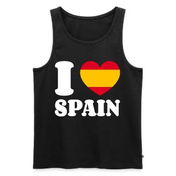 J’aime l’Espagne - Fan de Love Heart Espagne - Débardeur bio Premium Homme - noir - Devant - AI Model Male 178 light (178cm)