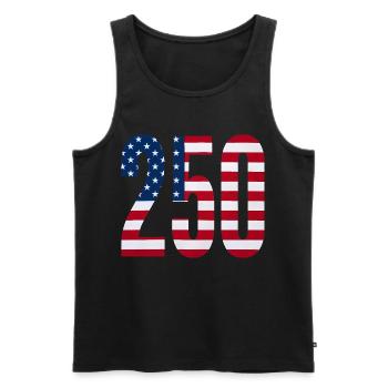 250 American Flag 4th Of July Happy Birthday - Männer Premium Bio Tank Top - Schwarz - Vorne - AI Model Male 178 light (178cm)