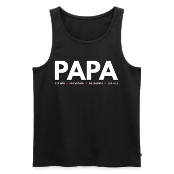 PAPA - Men's Premium Organic Tank Top - black - Front - AI Model Male 178 light (178cm)