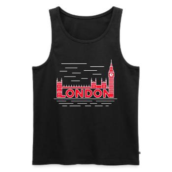 London Skyline Bold Red - Men's Premium Organic Tank Top - black - Front - Michal (187cm)