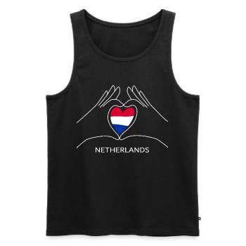 Netherlands Heart with NL Flag Holland Fan - Men's Premium Organic Tank Top - black - Front - AI Model Male 178 light (178cm)