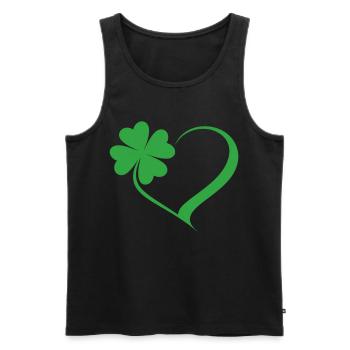 Green Shamrock Heart Design - Men's Premium Organic Tank Top - black - Front - Michal (187cm)