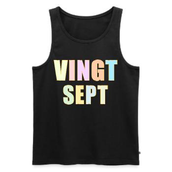 27e anniversaire - Vingt-Sept - Débardeur bio Premium Homme - noir - Devant - AI Model Male 178 light (178cm)