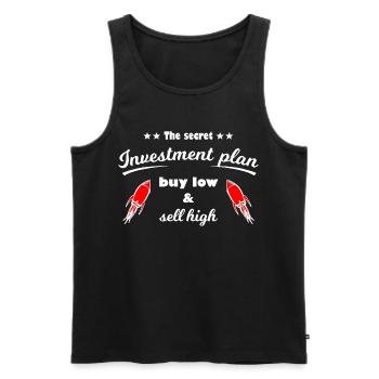 Investmentplan Raketen Print - Männer Premium Bio Tank Top - Schwarz - Vorne - Michal (187cm)