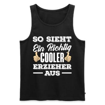 Cooler Erzieher Kindergarten Kita Lustig Spruch - Männer Premium Bio Tank Top - Schwarz - Vorne - Michal (187cm)
