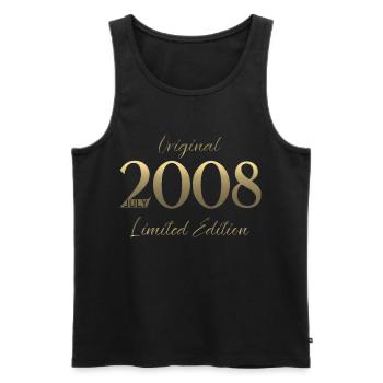 18th Birthday Gift Vintage July Vintage 2008 - Men's Premium Organic Tank Top - black - Front - AI Model Male 178 light (178cm)